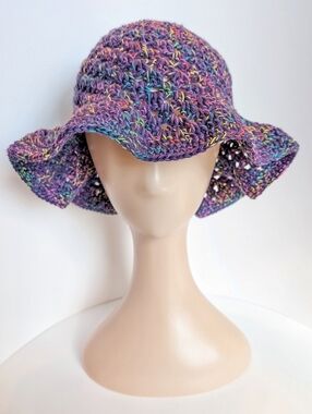 NEW, Crochet sunny bucket hat, handmade, 100% cotton